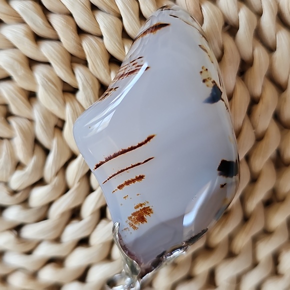 Natural Dendrite Aquatic Plant Agate Vintage Pendant - Picture 4 of 9